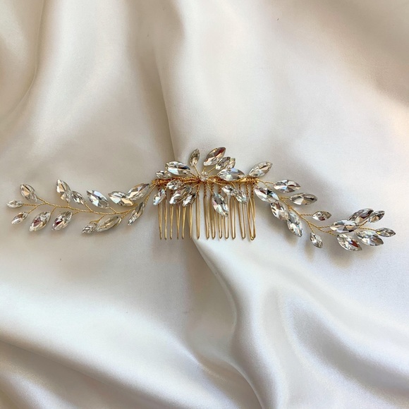 BRIDAL - SOFIA Gemstones Hair Comb Piece - Picture 1 of 5